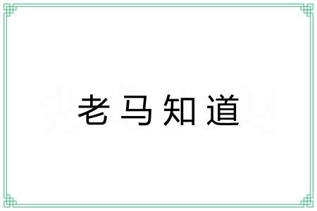 老马知道 老马知道