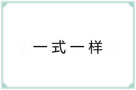 一式一样